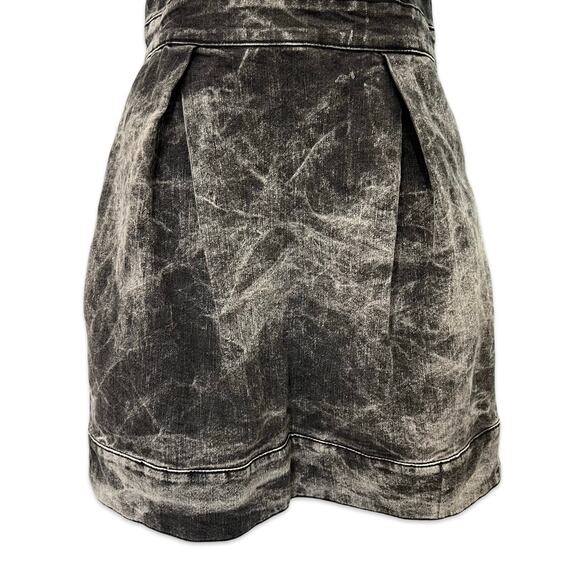 Vintage Y2K French Connection Denim Charcoal Gray Acid Wash Strapless Dress Sz 8 - Picture 11 of 13